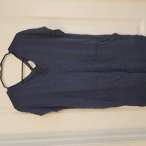 LOFT Navy Blue V-Neck Casual Dress